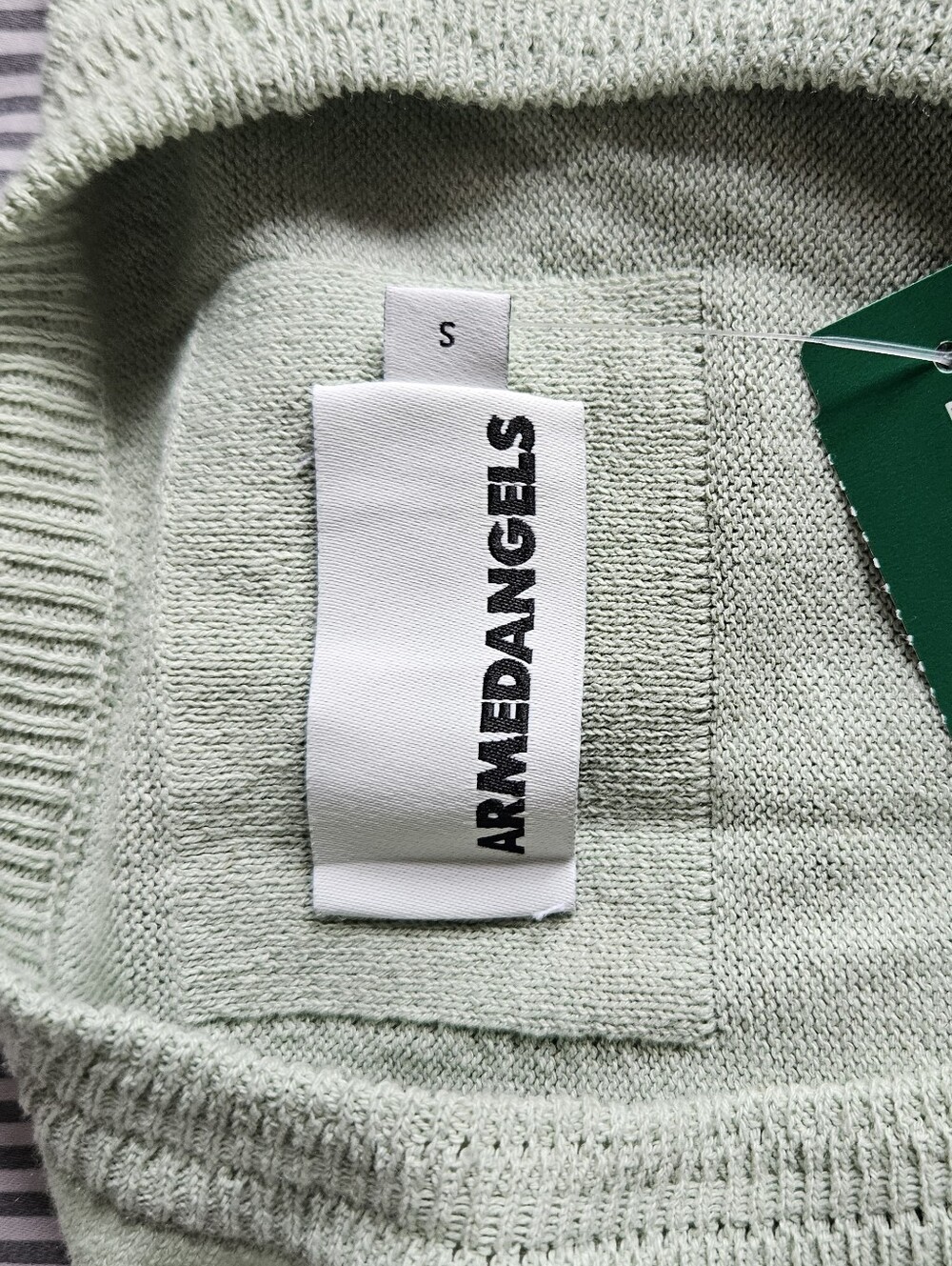 NWT - ARMEDANGELS Light Mint Linen Crewneck Short-sleeve Sweater - Size S